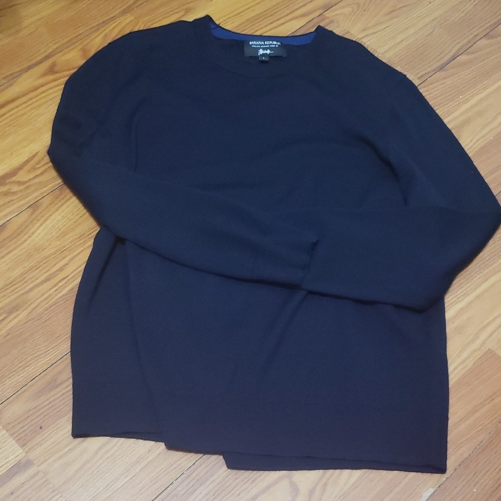 Banana Republic Italian Merino Yarn By Baruffa Men’s Navy‎ Blue Sweater